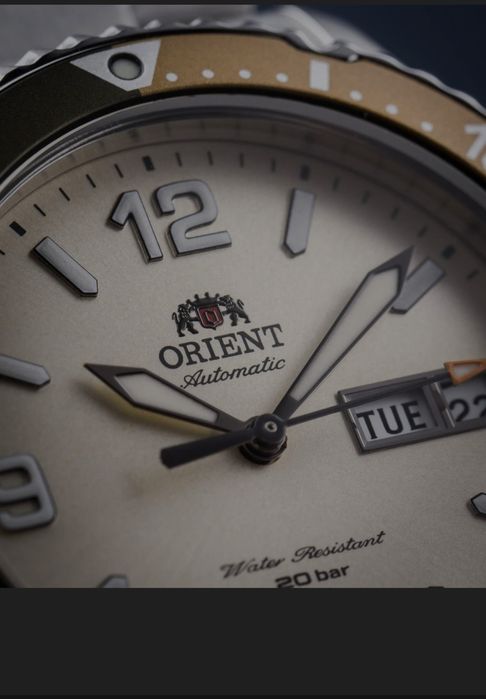 Orient Mako III Kamasu RA-AA0821S39B, culoare IVORIU; ORIGINAL.