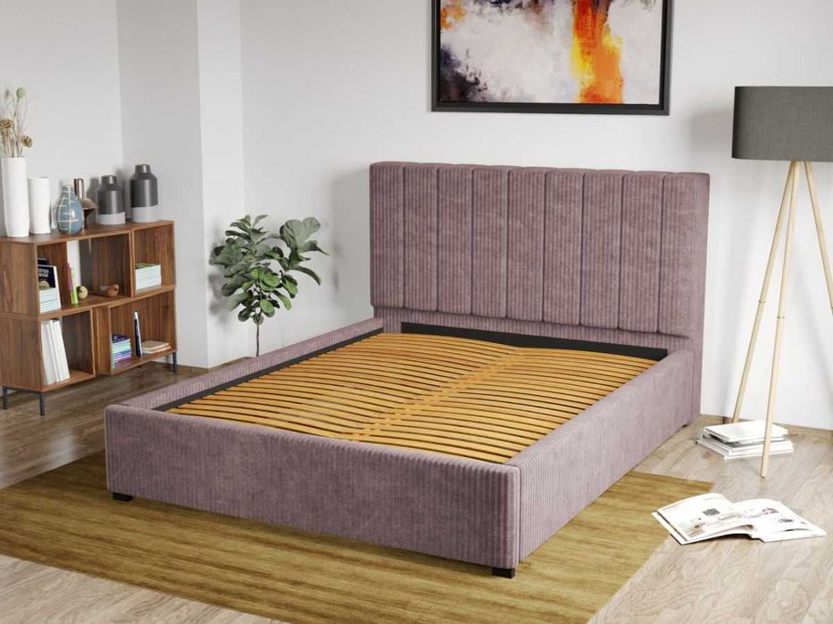 Pat Tapitat Adam Roz Poso 27 cu somiera fixa 140/160/180x200