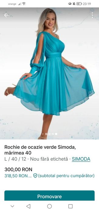 Rochie de ocazie verde Simoda mărimea 40
