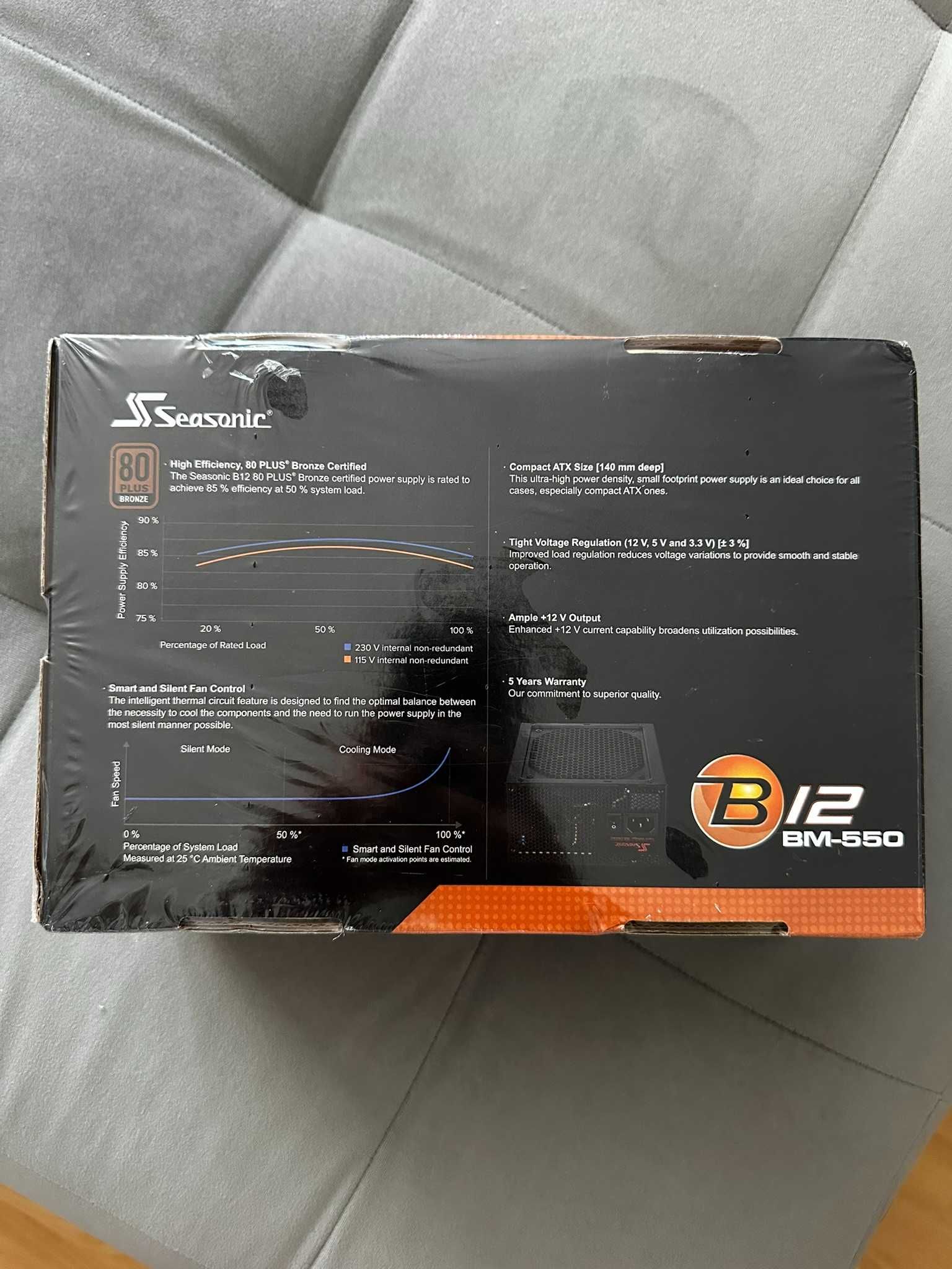 Захранване Seasonic B12 550 watts - 80 plus bronze