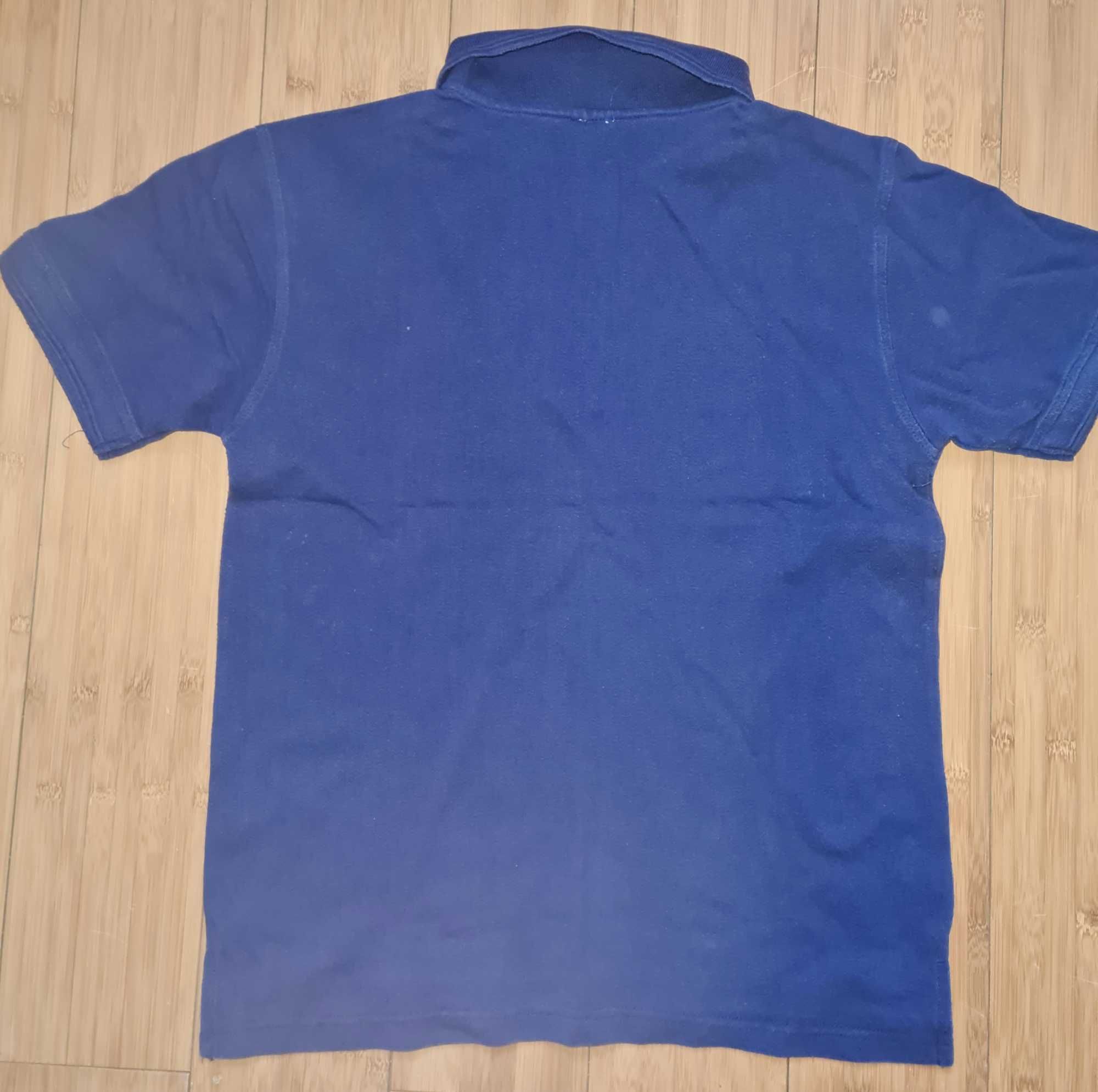 Tricou polo barbat bumbac bleumarin cu guler Small purtat calitate AAA