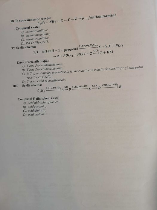 Grile chimie + manuale doar pentru UMFST Tg. Mures , lectii online