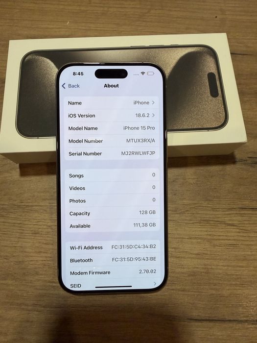 Iphone 15 pro 128GB natural titanium