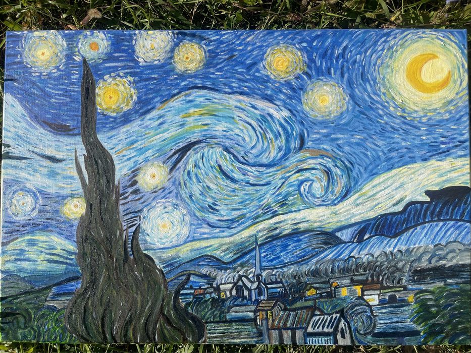 Starry night reproducere proprie ulei pe panza Van Gogh