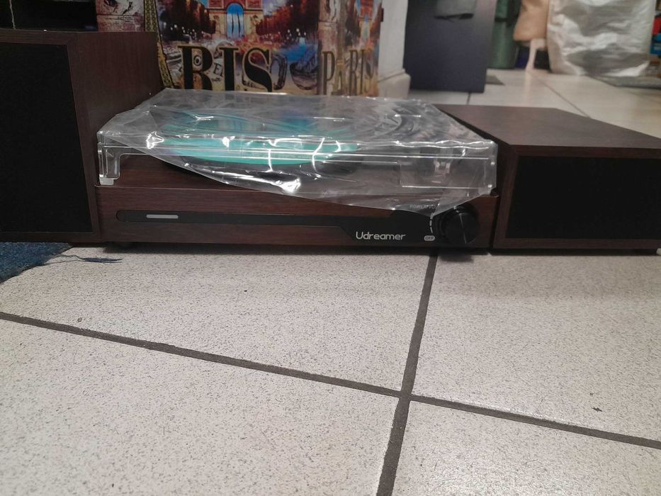 Грамофон Udreamer с 2 двойни стерео високоговорителя кафяв