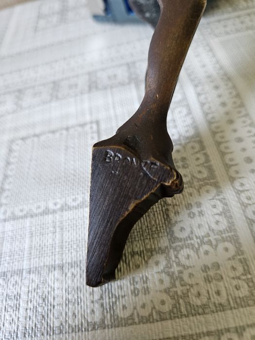Crucifix din bronz ,marcat si semnat