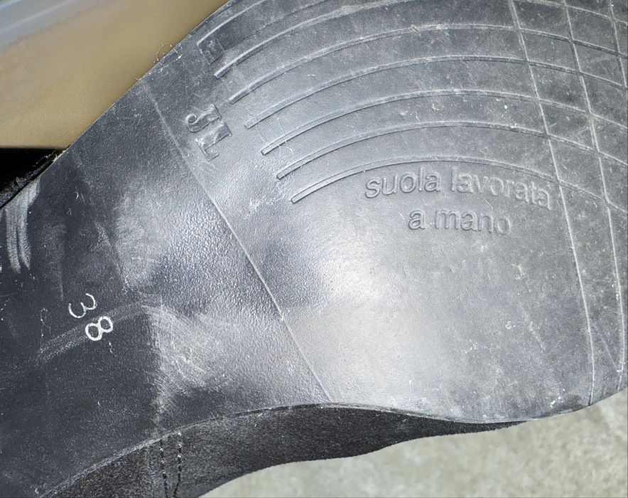 Cizme Shoe Art peste genunchi din piele intoarsa, lucrate manual