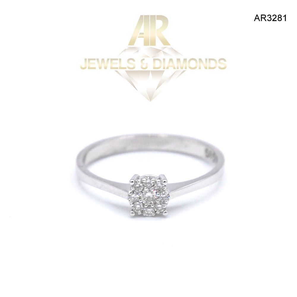 Inel Aur Alb 14 K cu DIAMANTE model deosebit ARJEWELS