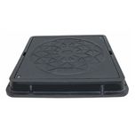 CAPAC PĂTRAT PENTRU GRĂDINĂ 710*710MM, NEGRU Capac pătrat pentru gră