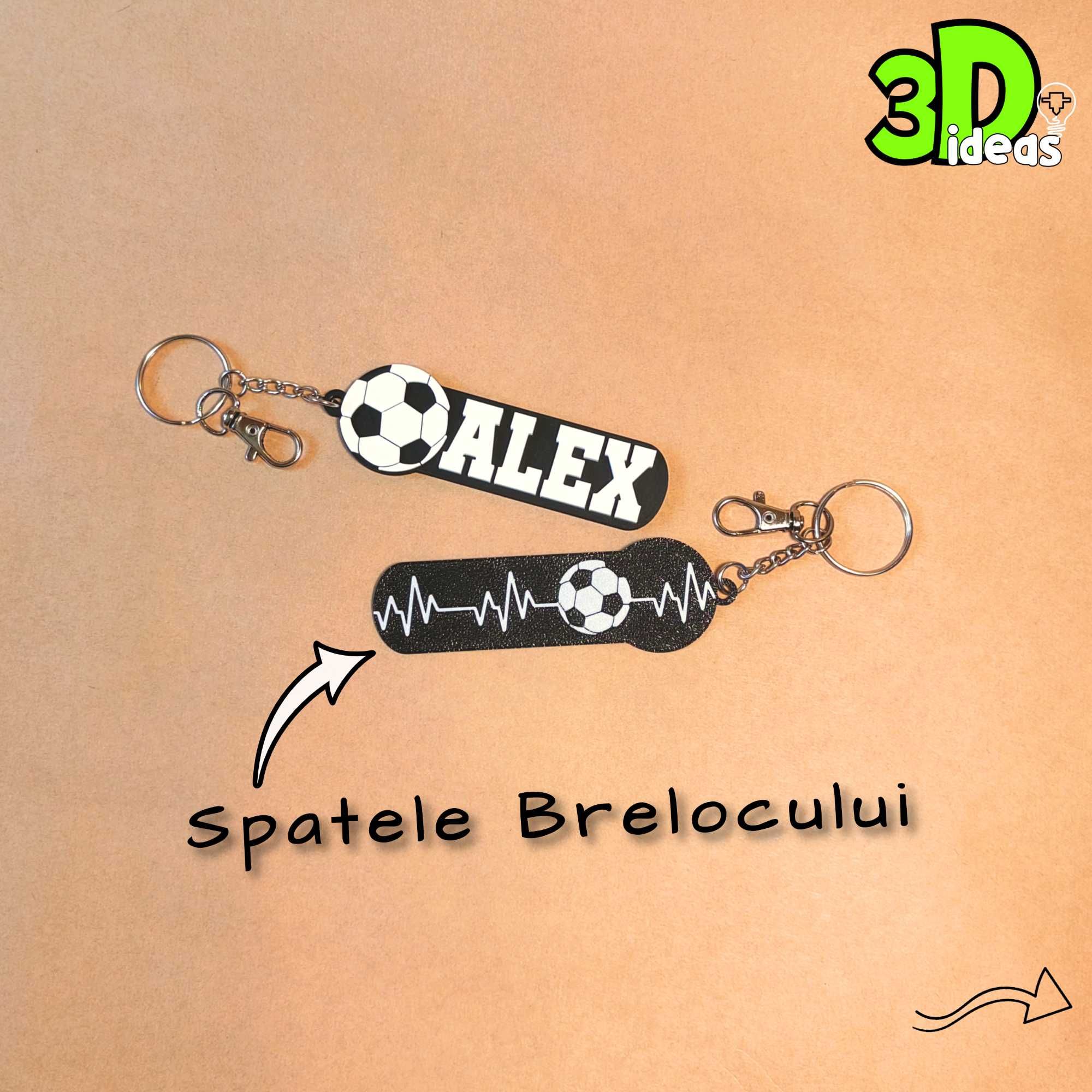 Breloc personalizat pentru micul fotbalist și părinții săi!