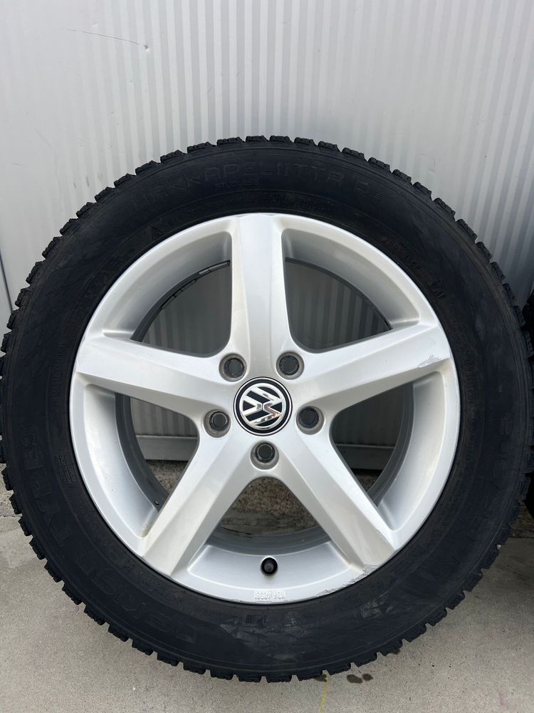 Set 4 Jante Originale Vw 16” Anvelope Iarna 205/55/16 Nokian