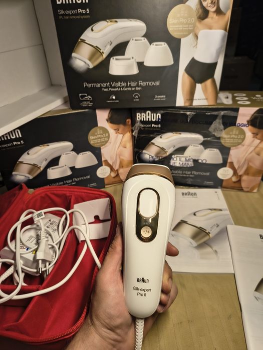 Braun IPL Silk·expert Pro 5 Домашна епилация с чанта за съхранение,