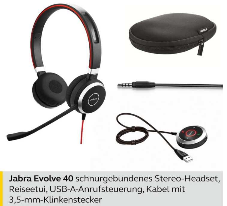 Jabra Evolve 40 MS Stereo Headset Слушалки са нови. (не употребявани)