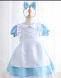 Rochie rochita Costum Alice in Tara Minunilor NOUA carnaval 6 7 8 ani