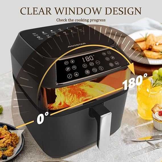 Air Fryer Aigostar с рецепти, 8L, 1700W, 12 Програми, книжка с рецепти