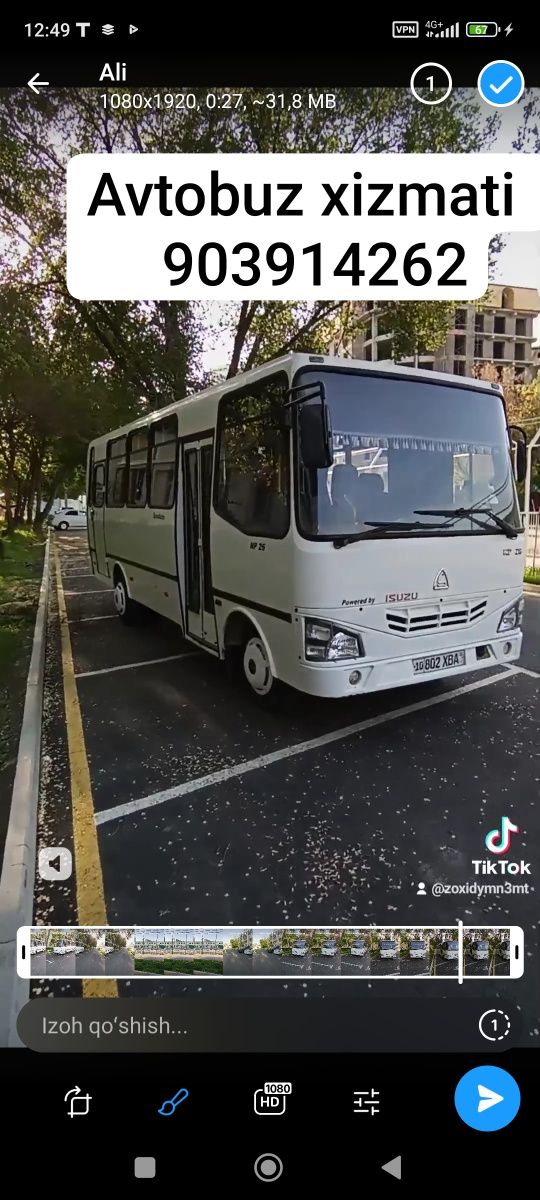 buyurtma Avtobuz mikraavtobuz