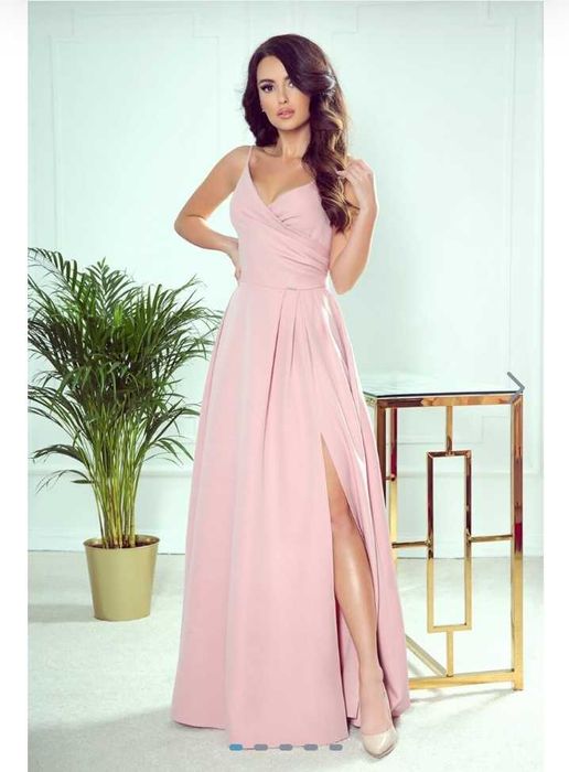Официална дамска розова рокля