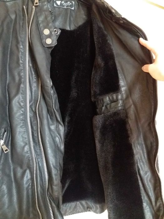 Geaca imblanita, noua, moto piele eco