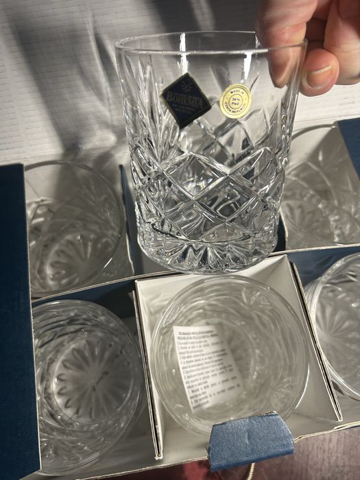 Set pahare cristal  Bohemia 24% Pb, noi, in cutia originala