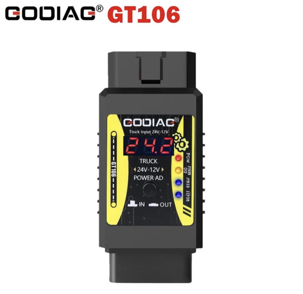 Adaptor/Convertor Godiag GT106 de la 24V la 12V pentru Launch x431