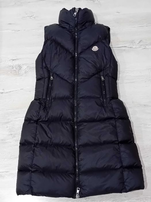 Vestă lungă cu puf pentru femei Moncler, mărimea 3 / M