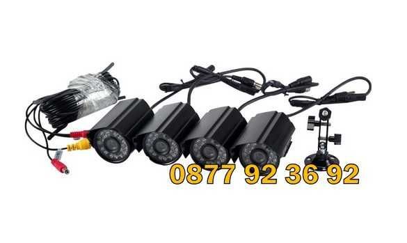 Пълен пакет SONY 4 камери + Dvr "CCTV" Комплект за видеонаблюдение