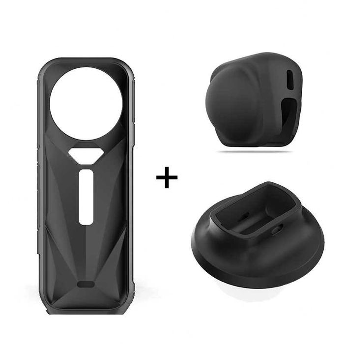 Husa silicon + protectie obiective + stand pentru camera Insta360 X5