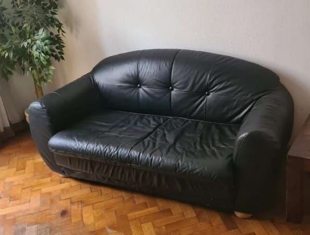 Canapea piele naturală 2 locuri extensibila