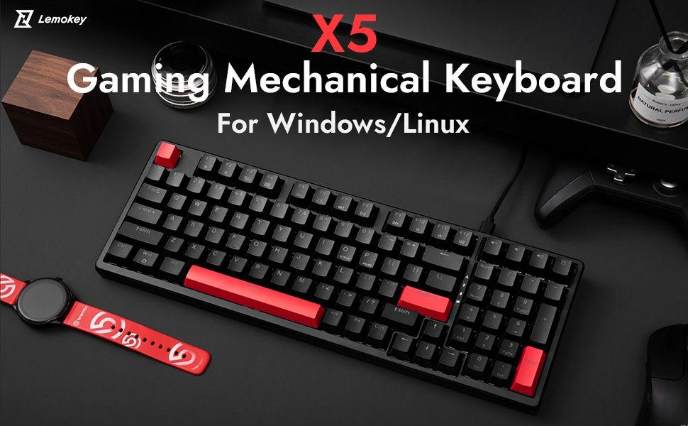 Lemokey X5 СКИДКА Механическая Проводная Клавиатура свитчи brown