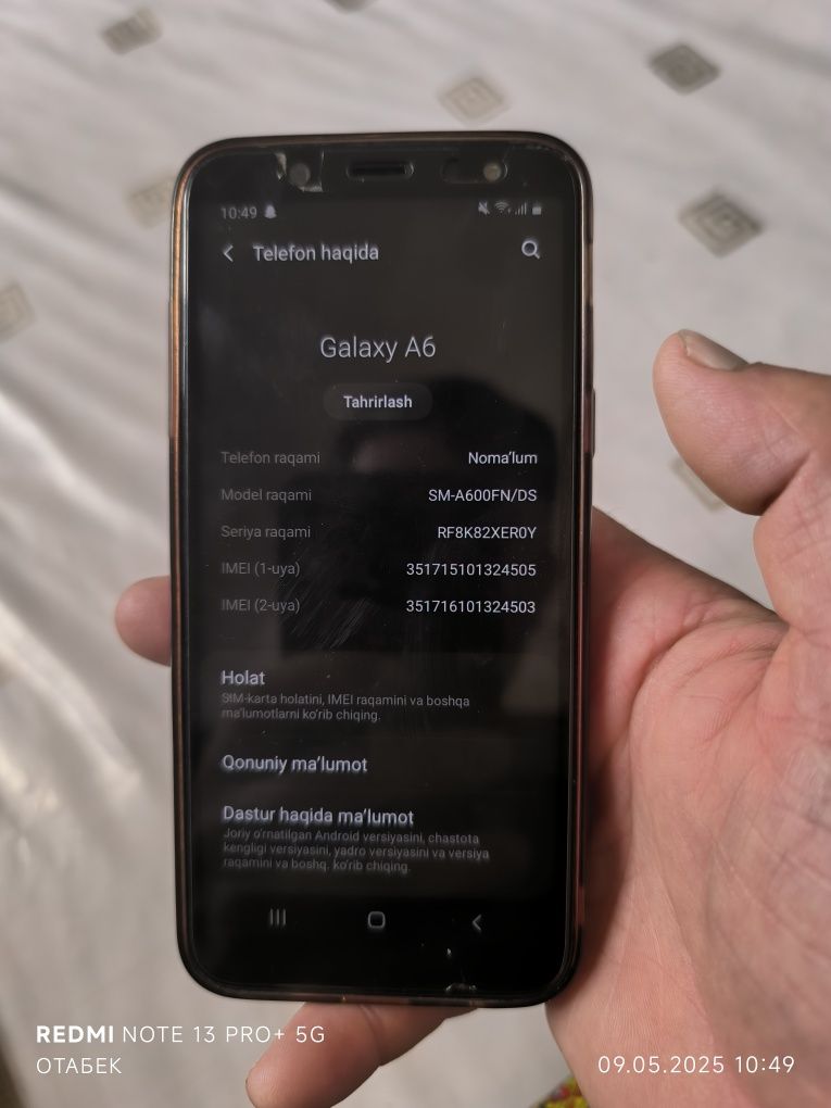 Продается телефон Samsung galaxy a6
