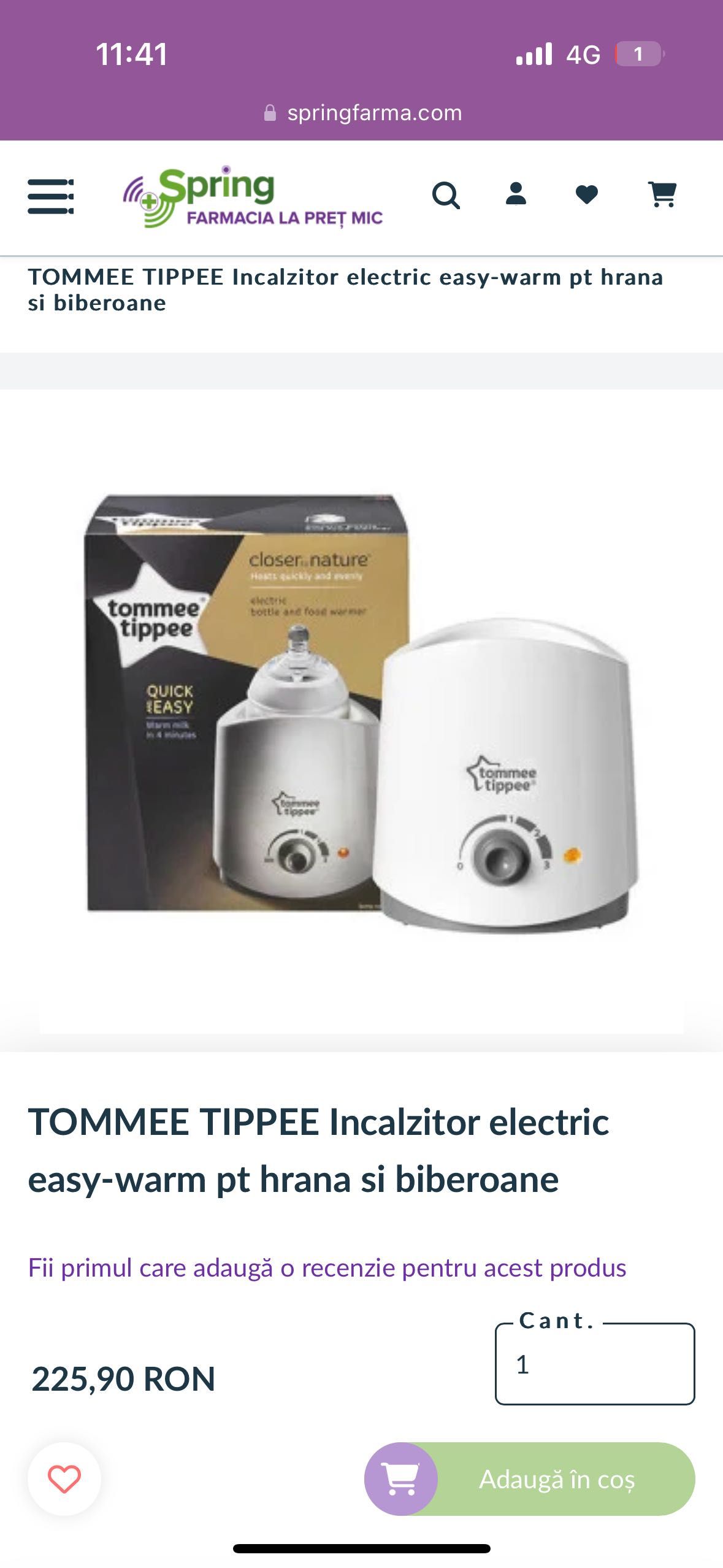 Încălzitor biberoane tommee tippee nou