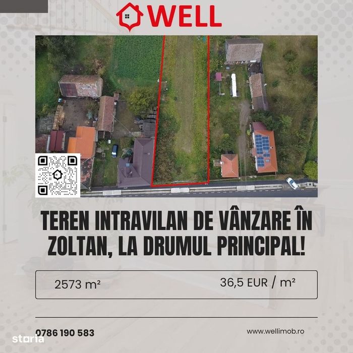 Teren intravilan de vânzare în Zoltan, la drumul principal!