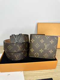 Set Curea + portofel Louis Vuitton piele canvas 100% cutie inclusă