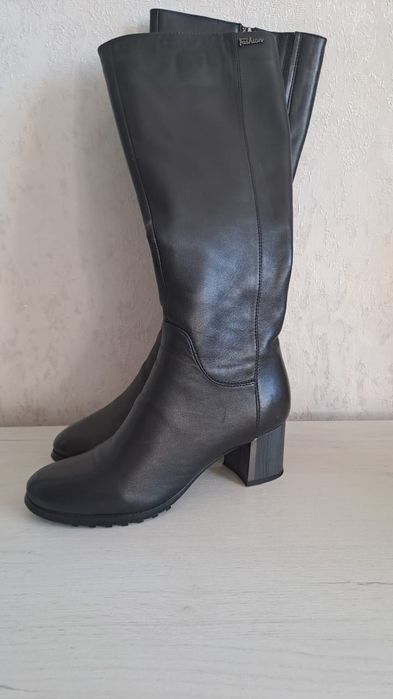 Сапоги кожаные демисезонные