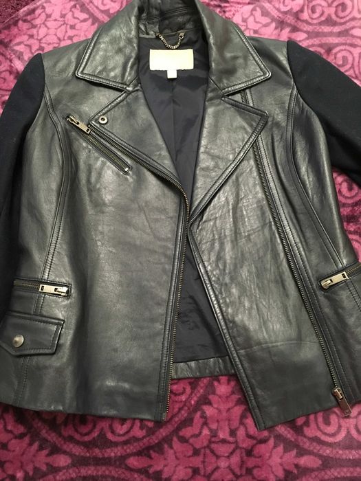 Banana Republic дамско яке естествена кожа и ръкави вълна XS