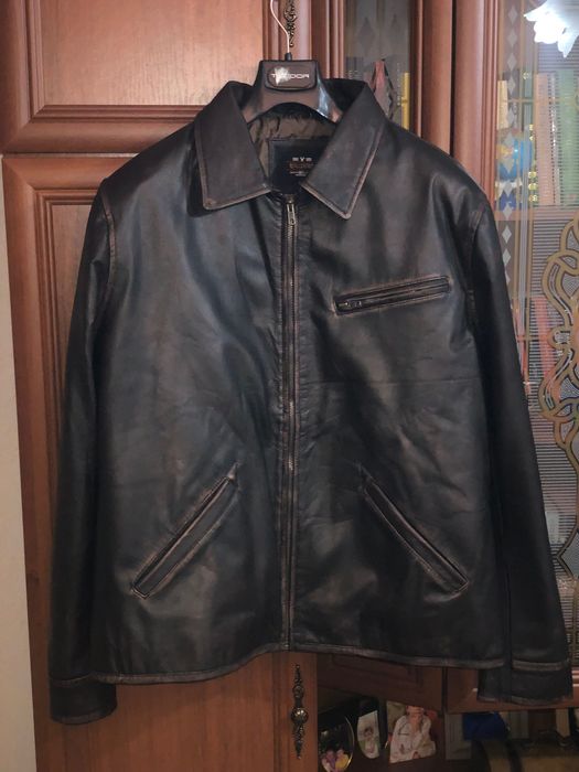 Мъжко яке тип ,, bummer”от естествена агнешка кожа в ретро стил.