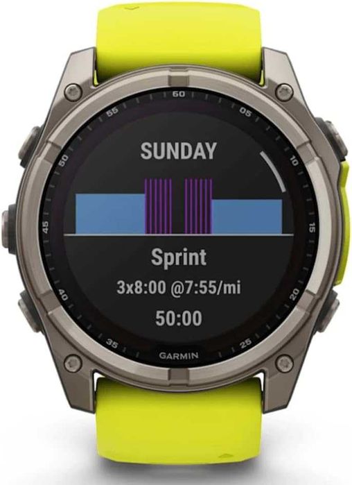 Нов! 2г Гаранция! Garmin Fenix 8 Solar Sapphire GPS 51mm - Yellow/Grap