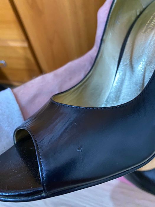Patrizia Rigotti Pantofi Peeptoe cu Toc Inalt din Piele, 39 EU