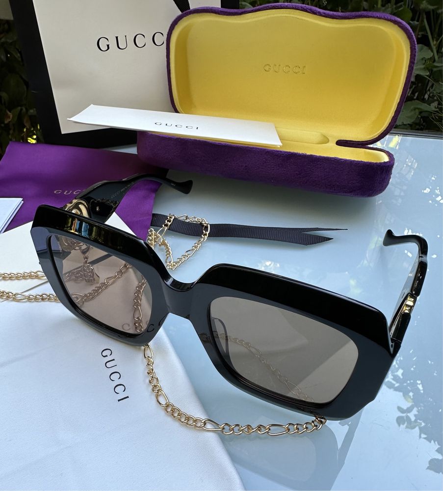 Ochelari de soare originali Gucci cu lant GG1022S noi