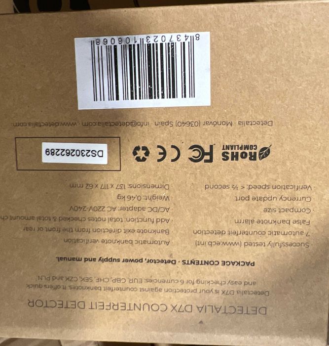 Detector bancnote false Detectalia D7x Nou