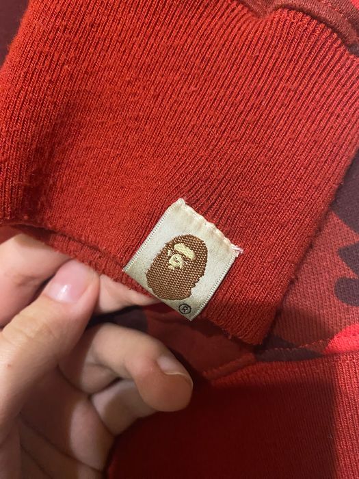 bape hoodie rosu original - Marime M