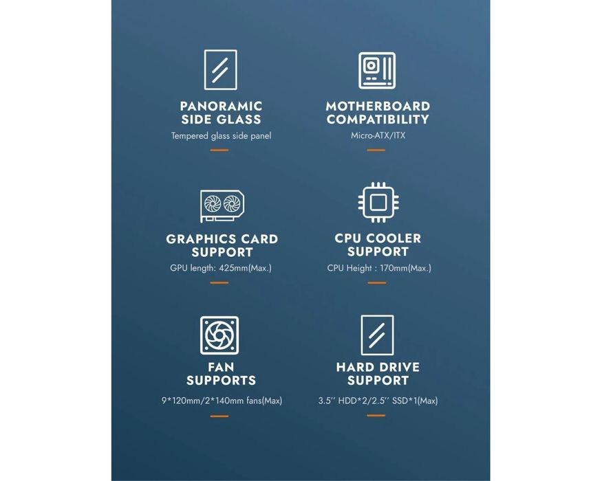 Carcasă Darkflash DS900M mATX Negru cu 6 Ventilatoare 120mm A-RGB