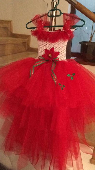 Rochita TUTU Craciunita Doamna Craciun rosie serbare iarna