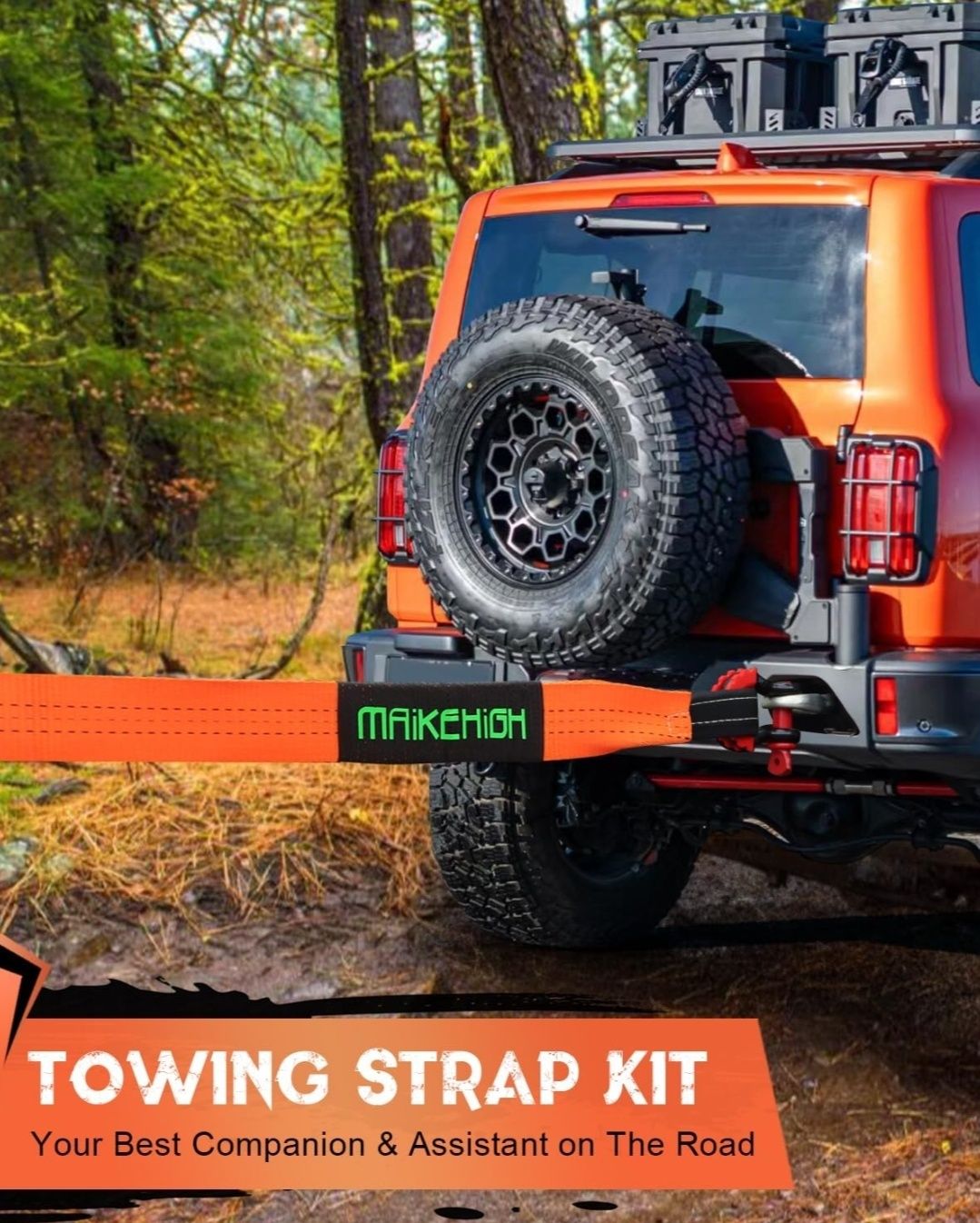 Sufă Tractare Chingă 15 Tone Recovery 15T HEAVY DUTY TOWING STRAP Nouă