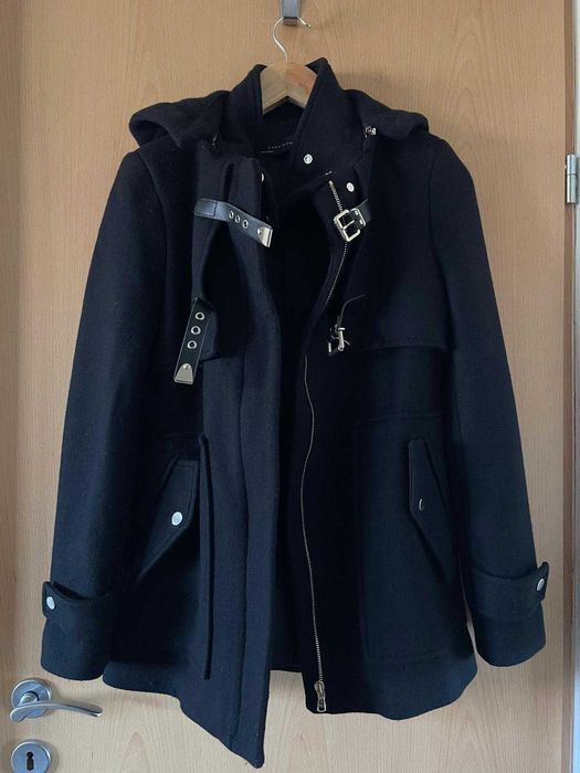 Palton negru din lana Zara