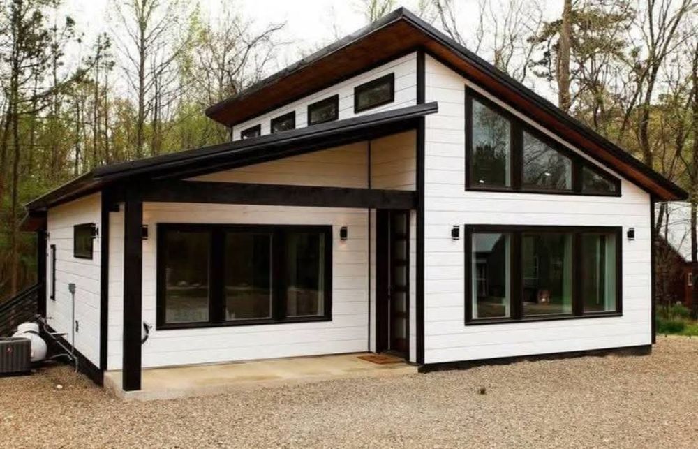 Cabane stil A Frame si case din structura de lemn, dimensiuni in funct