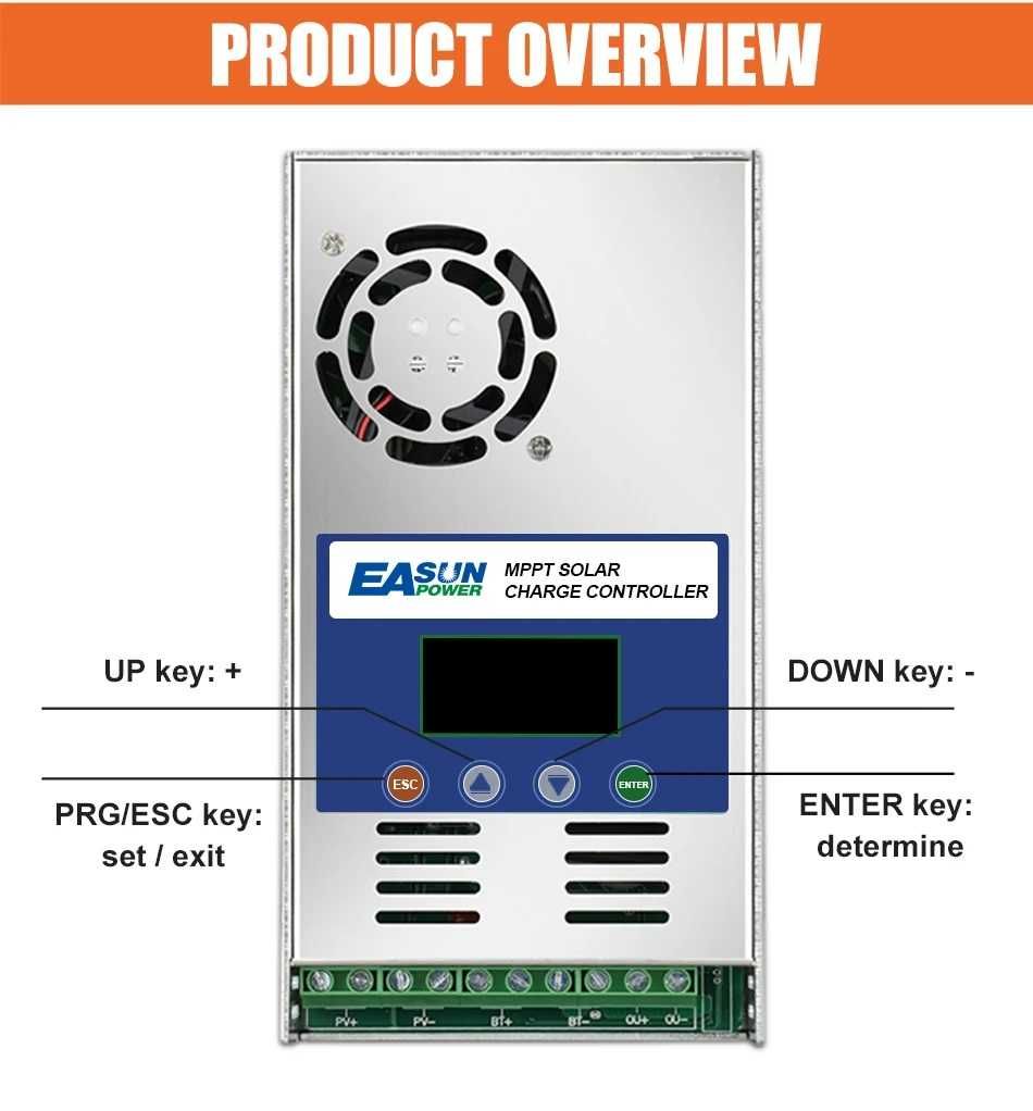 EAsun 60a MPPT соларно зарядно - соларен контролер 12/24/48v