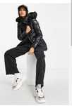 Geaca neagra cu blana Gianni Feraud marime M