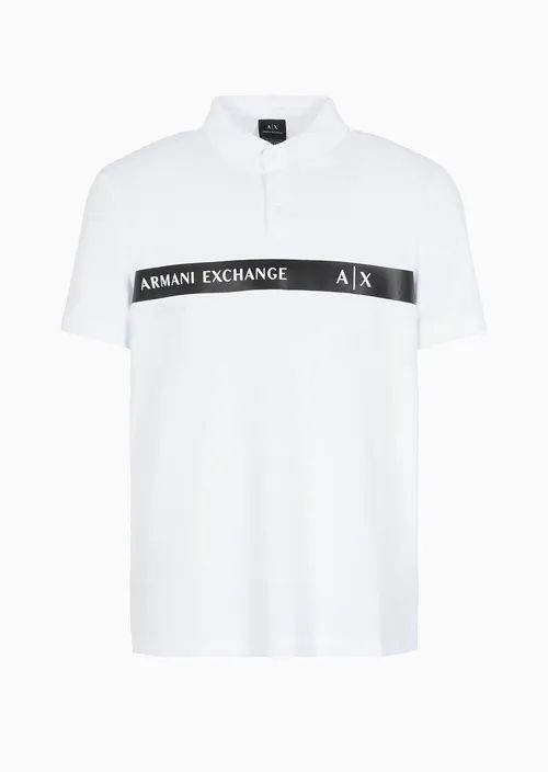 Мъжка поло тениска Armani Exchange Logo Polo T-shirt White