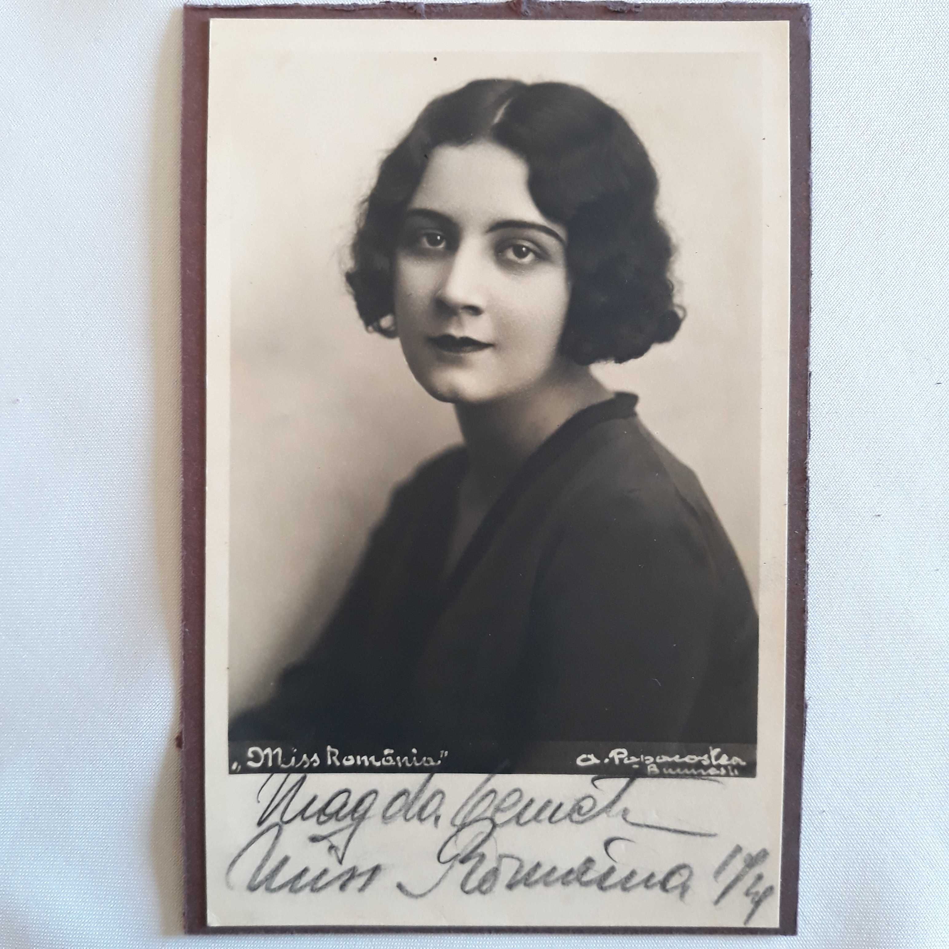 „Miss România 1929„ fotografie originală cu autograf